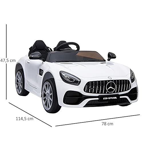 HOMCOM Coche Eléctrico Infantil Coche Juguete Niño 3 Años+ con Mando a Distancia con Música y luz Faro Delantero Cinturón de Seguridad Batería 6V Carga 40kg 114,5x78x47,5cm