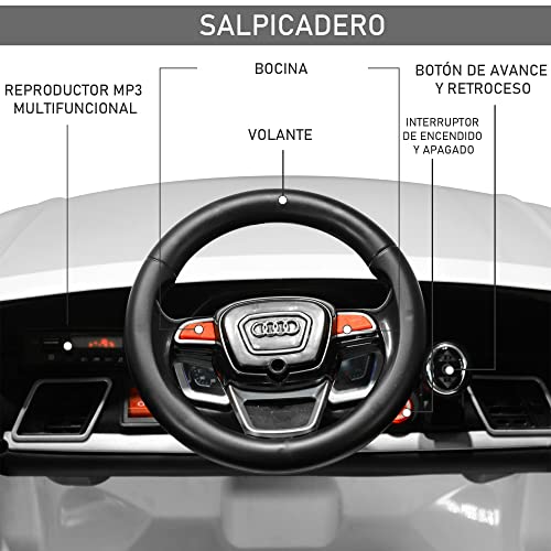 HOMCOM Coche Eléctrico para Niño +3 Años Audi Q5 con Mando a Distancia MP3 Luces y Sonidos Apertura de Puerta 116x75x56cm Carga 30kg