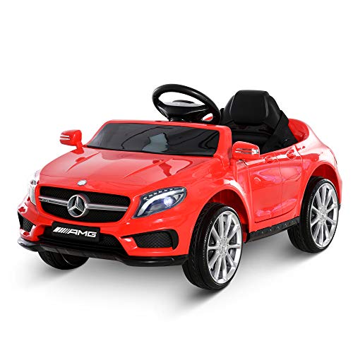 HOMCOM Coche Eléctrico para Niño 3+ Años Automóviles Infantiles Mercedes Benz GLA con Mando a Distancia MP3 USB Luces y Sonidos Apertura de Puerta Carga 30kg 100x58x46cm