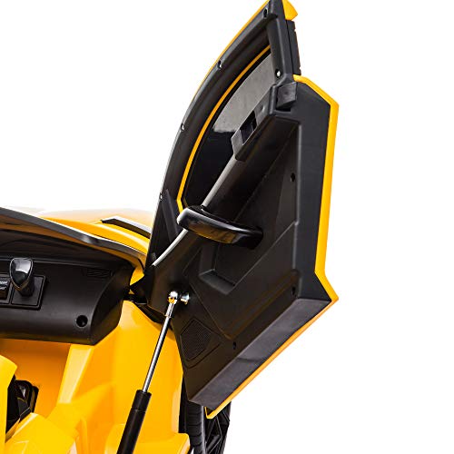 HOMCOM Coche Eléctrico para Niños de +3 Años Lamborghini SVJ Batería 12V con Mando a Distancia Velocidad de 3-5 km/h Música y Faros Carga 25 kg 123x66,5x45,5 cm Amarillo