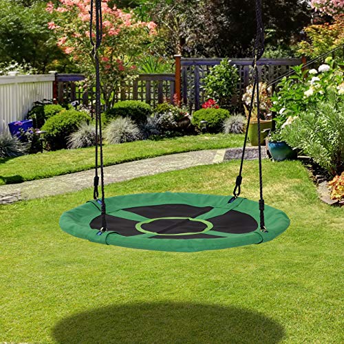 HOMCOM Columpio Nido Infantil Columpio de Árbol Forma Redonda Columpio para Niños +3 Años Carga 100kg Jardín Exterior al Aire Libre Asiento Cómodo Tela de Oxford