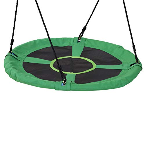 HOMCOM Columpio Nido Infantil Columpio de Árbol Forma Redonda Columpio para Niños +3 Años Carga 100kg Jardín Exterior al Aire Libre Asiento Cómodo Tela de Oxford