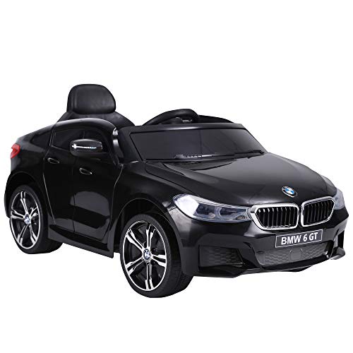 HOMCOM Compatible con Coche Eléctrico para Niño Automóvil Infantil +3 Años con Control Remoto Batería 6V Luces y Sonidos MP3 USB Apertura de Puerta Carga 30kg 106x64x51cm BMW 6GT