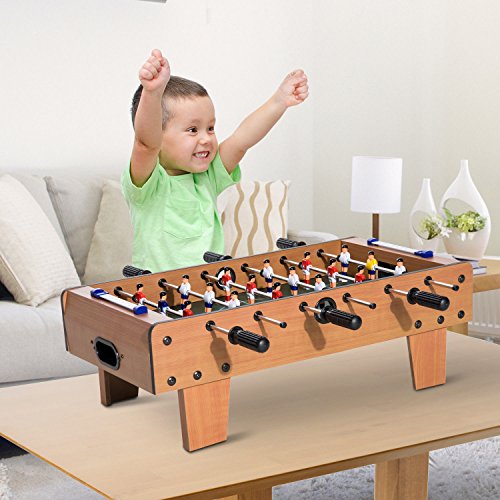 HOMCOM Futbolín de Mesa Juego Mesa de Fútbol Madera 69x37x24cm para Niño +3 Años y Adultos