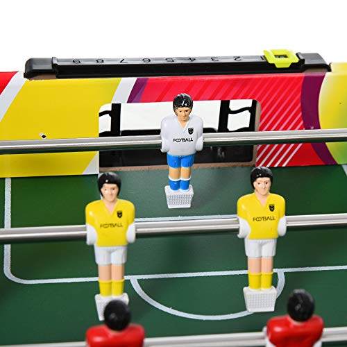 HOMCOM Mesa Multijuegos Mesa de Juegos Diseño 4 en 1 Futbolín Aire Hockey Billar Ping-Pong Sobremesa para Niños y Adultos Accesorios Incluidos Diversión 86,5x43,5x64 cm