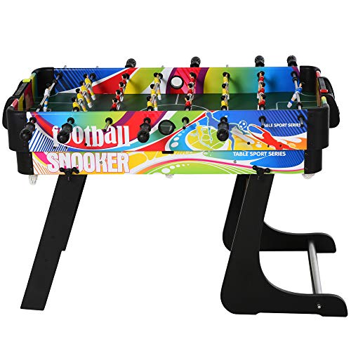 HOMCOM Mesa Multijuegos Mesa de Juegos Diseño 4 en 1 Futbolín Aire Hockey Billar Ping-Pong Sobremesa para Niños y Adultos Accesorios Incluidos Diversión 86,5x43,5x64 cm