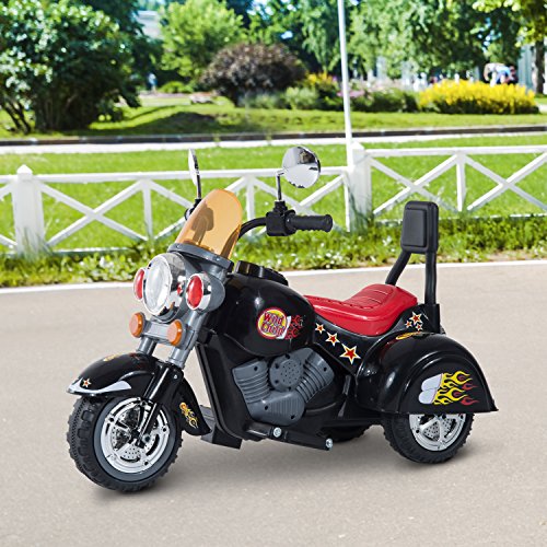 HOMCOM Moto Electrica Infantil Bateria Recargable Niño 3 Años Cargador 3 Ruedas 2.5km/h