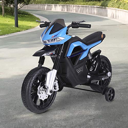 HOMCOM Moto Eléctrica para Niños 3+ años Moto de Juguete Infantil Batería 6V con Luces y Música 105x52.3x62.3cm