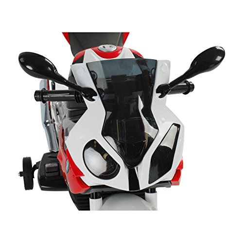 HOMCOM Moto Eléctrica para Niños de +3 Años 12V Licenciado BMW con Faros Bocina 2 Ruedas de Equilibrio Velocidad Máx. de 5 km/h 110x47x69 cm Rojo