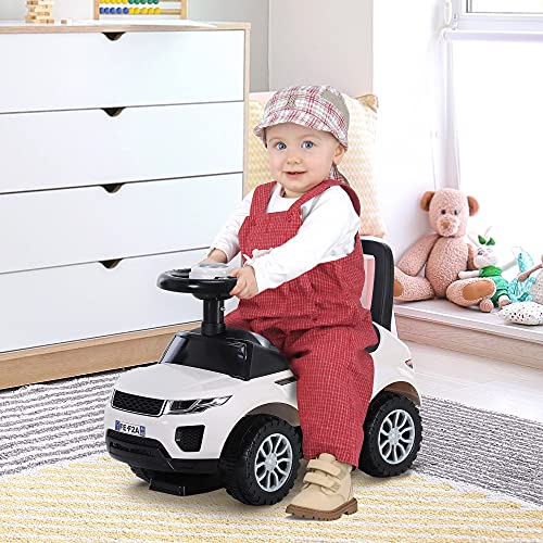 HOMCOM Quad Correpasillos Niño Coche sin Pedales para Bebé Juguete Andador Estilo Carrera con Orador 62x28x41,5cm