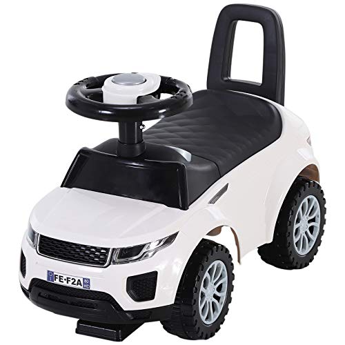 HOMCOM Quad Correpasillos Niño Coche sin Pedales para Bebé Juguete Andador Estilo Carrera con Orador 62x28x41,5cm