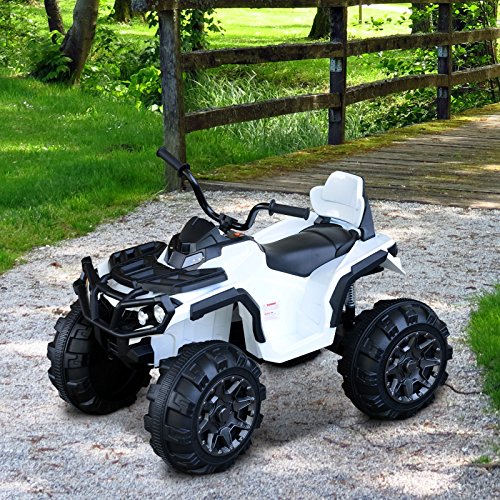 HOMCOM Quad Eléctrico Niño Coche Eléctrico Cuatrimoto Batería 12V con MP3 Radio Luces Sonidos 103,5x69,5x70 cm Carga 30kg