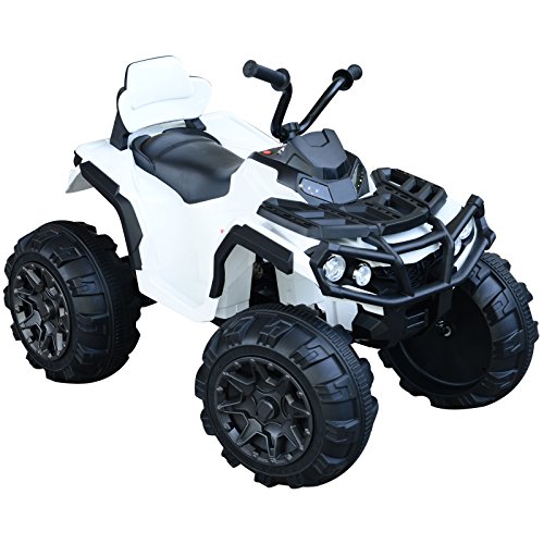 HOMCOM Quad Eléctrico Niño Coche Eléctrico Cuatrimoto Batería 12V con MP3 Radio Luces Sonidos 103,5x69,5x70 cm Carga 30kg