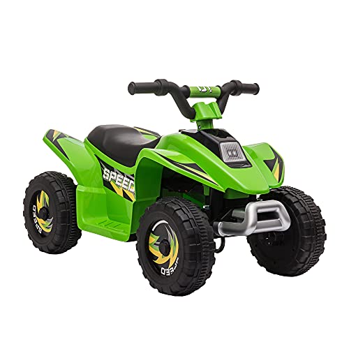 HOMCOM Quad Eléctrico para Niños de +3 Años Vehículo Eléctrico Cuatrimoto a Batería 6V con Avance y Retroceso Carga Máx. 30 kg 72x40x45,5 cm Verde