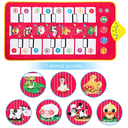 Homealexa Alfombra Piano de Suelo Alfombra Musical de Teclado Alfombrilla Musical Tapete Baile Estera Piano Mat Touch Juego Regalo Juguete para Niños 105 x 51 cm