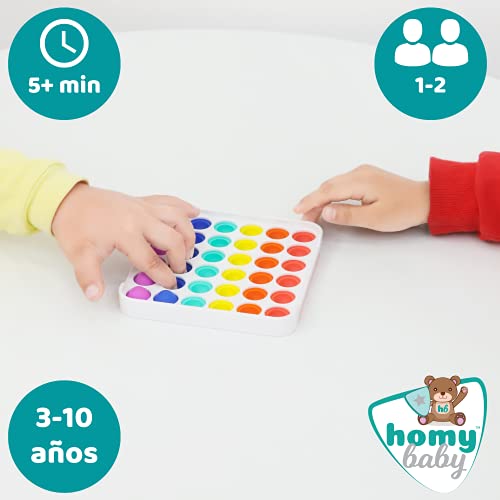 HOMYBABY® Pop it - Fidget toy pack - Juguete sensorial antiestres para niños - Push pop bubble - Jumbo pop it arcoiris - Popit fidget toys - Pop it cuadrado