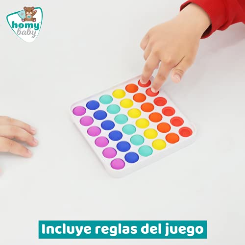 HOMYBABY® Pop it - Fidget toy pack - Juguete sensorial antiestres para niños - Push pop bubble - Jumbo pop it arcoiris - Popit fidget toys - Pop it cuadrado