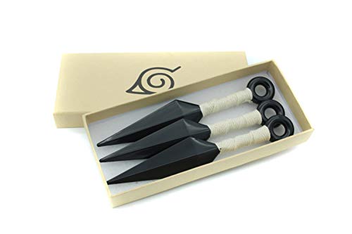 HOODBRO Set de 3 Kunai Naruto Shippuden Ninja Cosplay Accesorios Juguete de Plástico