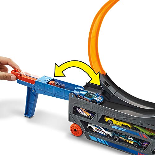 Hot Wheels Camión Looping acrobático, accesorios para pistas de coches de juguetes (Mattel GCK38)