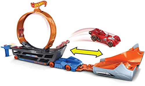 Hot Wheels Camión Looping acrobático, accesorios para pistas de coches de juguetes (Mattel GCK38)