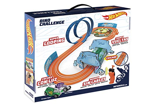 Hot Wheels- Dino Challenge Circuito Slot, Multicolor (Fábrica de Juguetes 91008) , color/modelo surtido