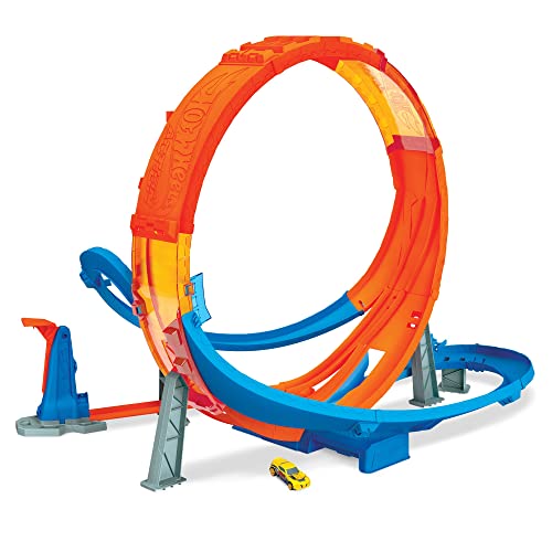 Hot Wheels Looping caos Pista de coches de juguete, incluye 1 vehículo die-cast (Mattel HCB00)