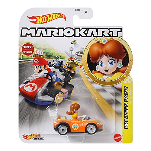 Hot Wheels Mario Kart GBG25 Princess Daisy Wild Wing - Vehículo metálico 1/64