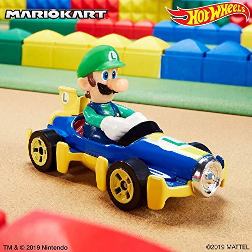 Hot Wheels - Mario Kart, Luigi, Vehiculos, Coche de juguete (Mattel GBG27) , color/modelo surtido