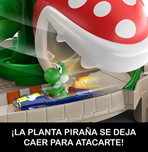 Hot Wheels Mario Kart Piraña, pistas de coches con vehículo para niños + 3 años (Mattel GFY47)