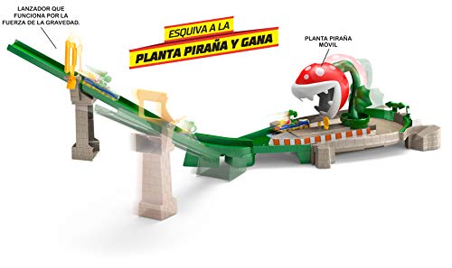 Hot Wheels Mario Kart Piraña, pistas de coches con vehículo para niños + 3 años (Mattel GFY47)