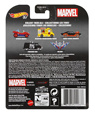 Hot Wheels Modelo coche 6 cm Spider-Mobile Hombre araña – Escala 1/64 DieCast Original Marvel FLD31