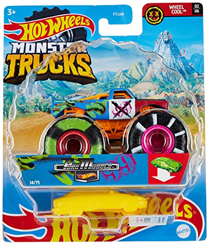 Hot Wheels Monster Trucks coches de juguetes 1:64 Bone Shaker (Mattel GNJ57) , colores/modelos surtidos