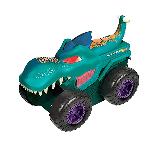 Hot Wheels Monster Trucks Mega Wrex mastica coches con luces y sonidos, incluye 1 vehículo die-cast (Mattel GYL13)