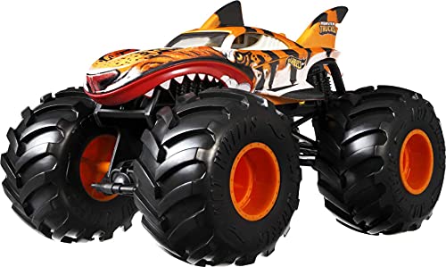 Hot Wheels Monster Trucks Tiger Shark Coche de juguete todoterreno, regalo para niños +3 años (Mattel GWL14)