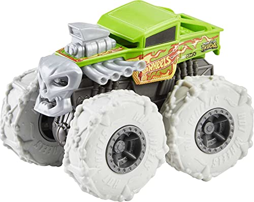 Hot Wheels Monster Trucks Twisted Tredz Bone Shaker Coche de juguete, regalo para niños +3 años (Mattel GVK38)