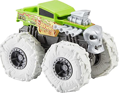 Hot Wheels Monster Trucks Twisted Tredz Bone Shaker Coche de juguete, regalo para niños +3 años (Mattel GVK38)