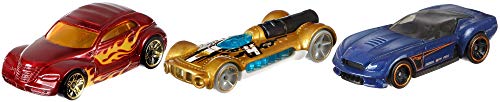 Hot Wheels Pack de 3 vehículos, coches de juguete (modelos surtidos) (Mattel K590)