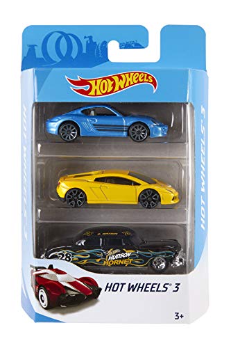 Hot Wheels Pack de 3 vehículos, coches de juguete (modelos surtidos) (Mattel K590)