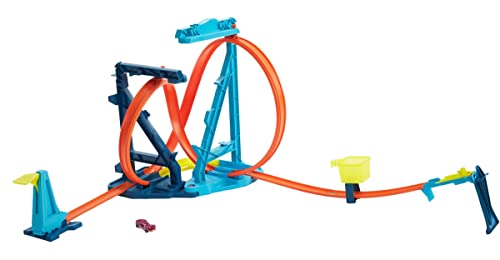 Hot Wheels Pack looping infinitos 2021, pistas de coches de juguete para acrobacias 2 en 1, incluye 1 vehículo (Mattel HBY98)