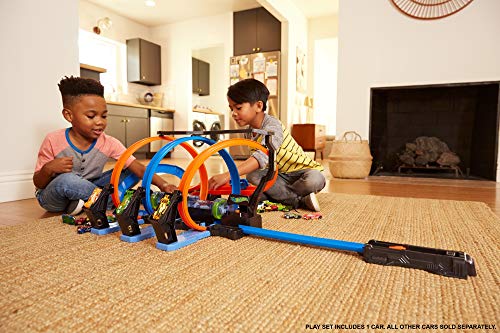 Hot Wheels Triple Looping, pista de coches de juguete (Mattel FTB65)