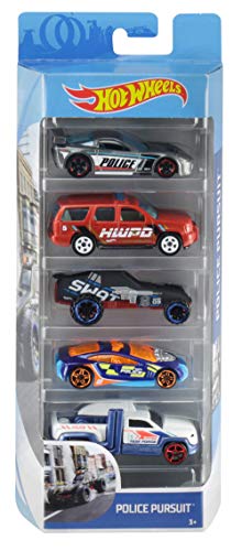 Hot Wheels Ultimate Garage, Garaje y Pista para Coches de Juguete + Pack de 5 vehículos, Coches de Juguete + Track Builder Contenedor Lanzador, tramos y Accesorios para Pistas de Coches de Juguetes