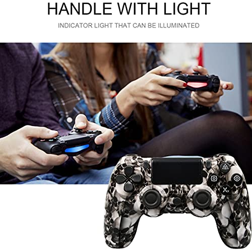 Hppbody Mando para PS4, Controlador Inalámbrico para Playstation 4 y PC, Panel Táctil Gamepad con Doble Vibración y Función de Audio, Agarre Antideslizante y Panel Táctil LED, Cielo Estrellado Rojo