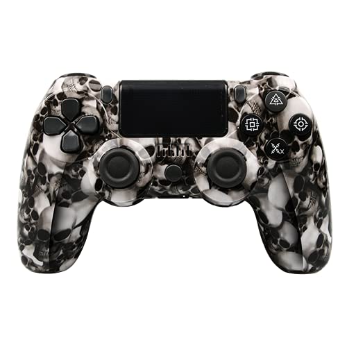 Hppbody Mando para PS4, Controlador Inalámbrico para Playstation 4 y PC, Panel Táctil Gamepad con Doble Vibración y Función de Audio, Agarre Antideslizante y Panel Táctil LED, Cielo Estrellado Rojo