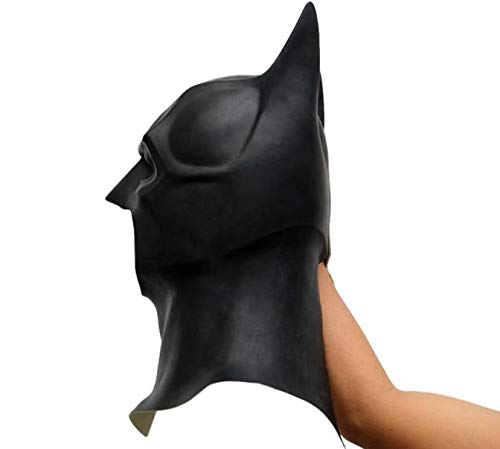 Hpybest - Máscara completa de látex realista de Batman para Halloween, para fiestas de disfraces, carnaval, cosplay, accesorios