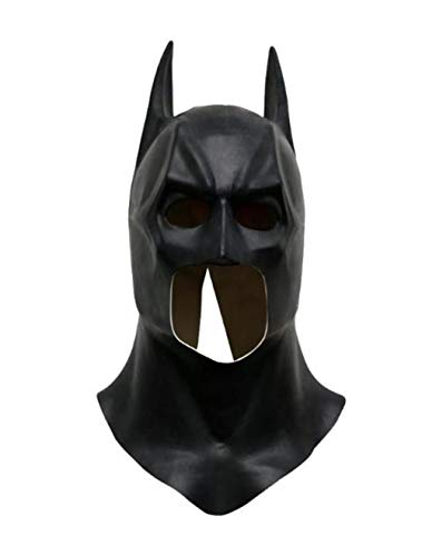 Hpybest - Máscara completa de látex realista de Batman para Halloween, para fiestas de disfraces, carnaval, cosplay, accesorios