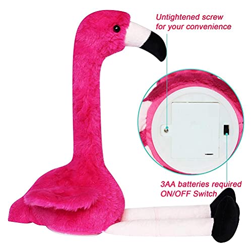 Hundor Flamingo Plush Dancing Toy Flamingo eléctrico Juguete de Peluche Charlas y Juguetes de Animales Bailando Git para niños