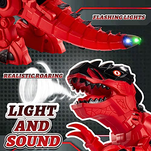 HYAKIDS Dinosaurio Juguetes para Niños Niñas 3 4 5 Años Robot Figuras de Dinosaurios T-Rex Realistas con Luces y Sonido Juego de Dinosaurio Interactivo Educativos Regalos