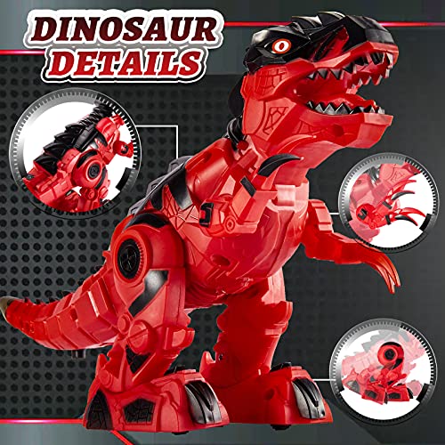 HYAKIDS Dinosaurio Juguetes para Niños Niñas 3 4 5 Años Robot Figuras de Dinosaurios T-Rex Realistas con Luces y Sonido Juego de Dinosaurio Interactivo Educativos Regalos