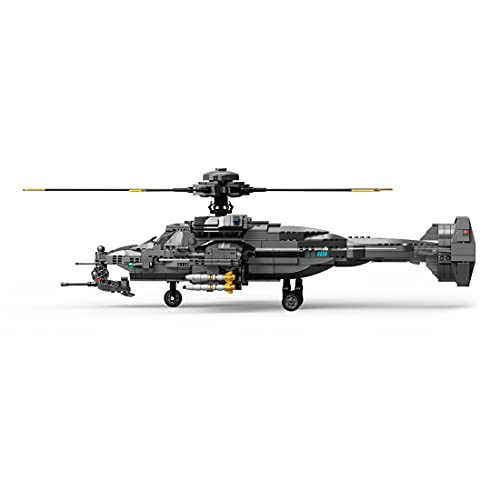 HYZH Juego de construcción de helicóptero, 1161 + bloques de sujeción, técnica de bombero, helicóptero Sci-Fi Series Attack Helicopter con ruedas desplazables, compatible con Lego Technic