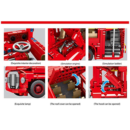 HYZH Juego de construcción de ingeniería de autobús de doble piso 1663 + bloques de montaje de autobús London Bus 2.4 G con control remoto con motor, compatible con Lego Technic